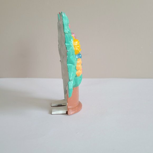 Vintage 1960s cast iron flowers in pot door stop/door stopper/wedge. Bookend. - Picture 5 of 7